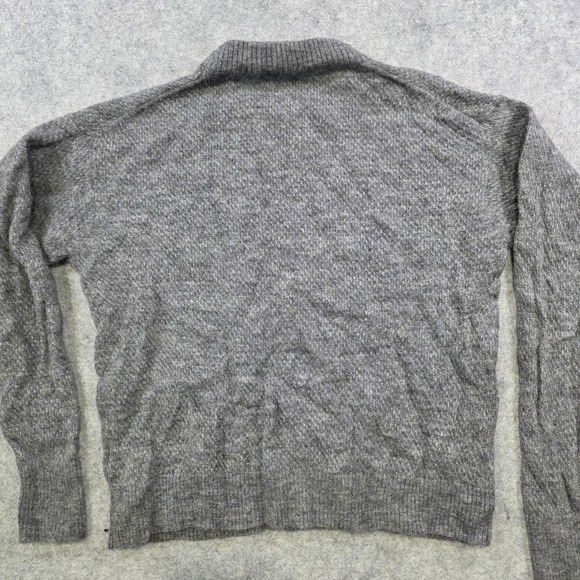 Quince Sweater Womens Large Gray Wool Alpaca Blend Mock Neck Pullover Knit - Picture 11 of 12